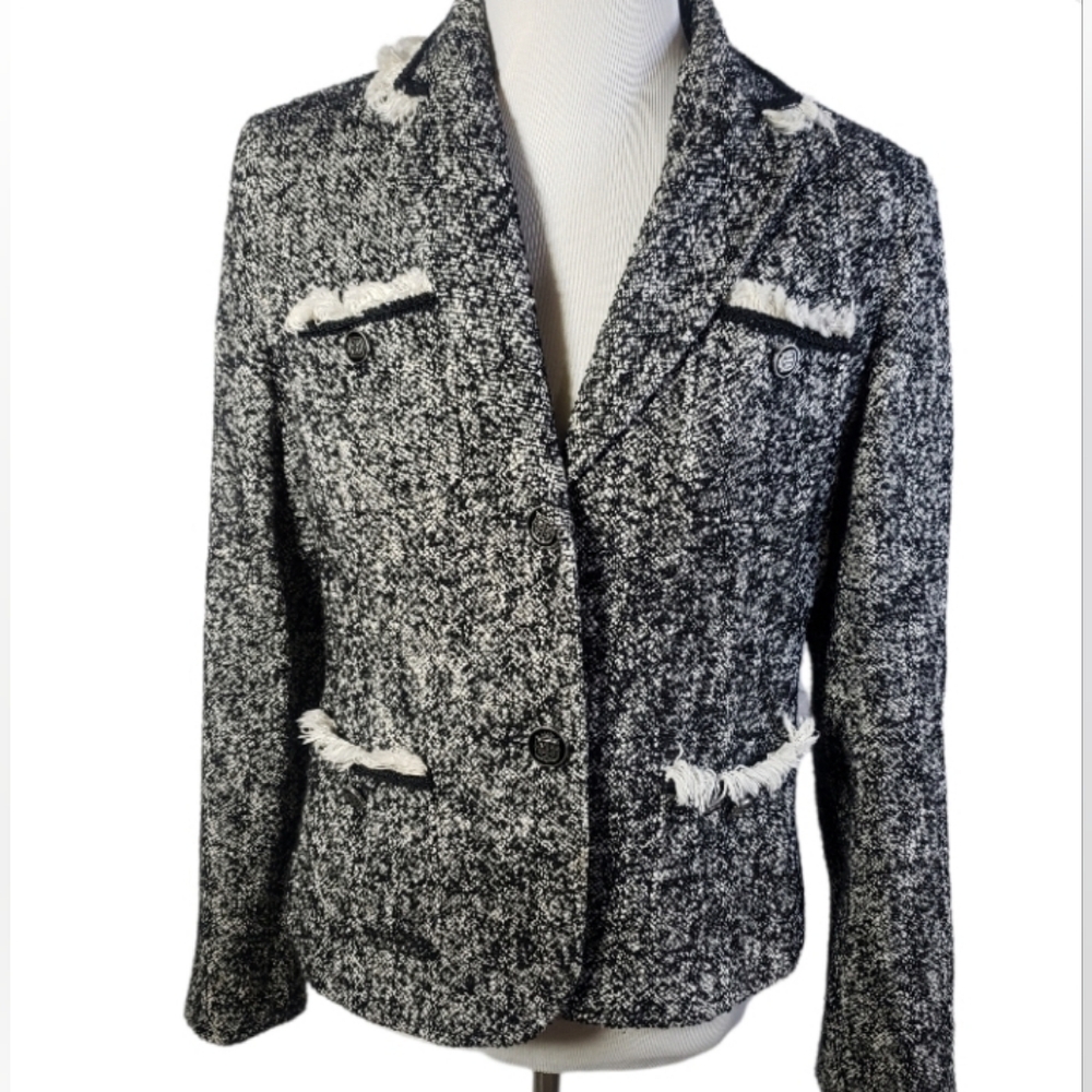 Talbots women's size 10 black & white jacket